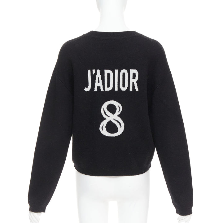 CHRISTIAN DIOR JADIOR 8 black cashmere blend pullover sweater FR36 S