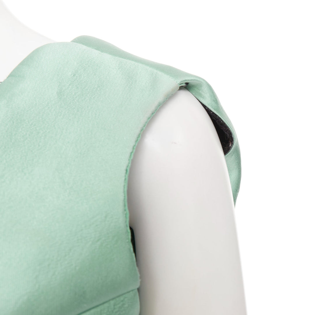 rare BALENCIAGA 2007 teal green silk sunburst panelled architectural top FR38 M