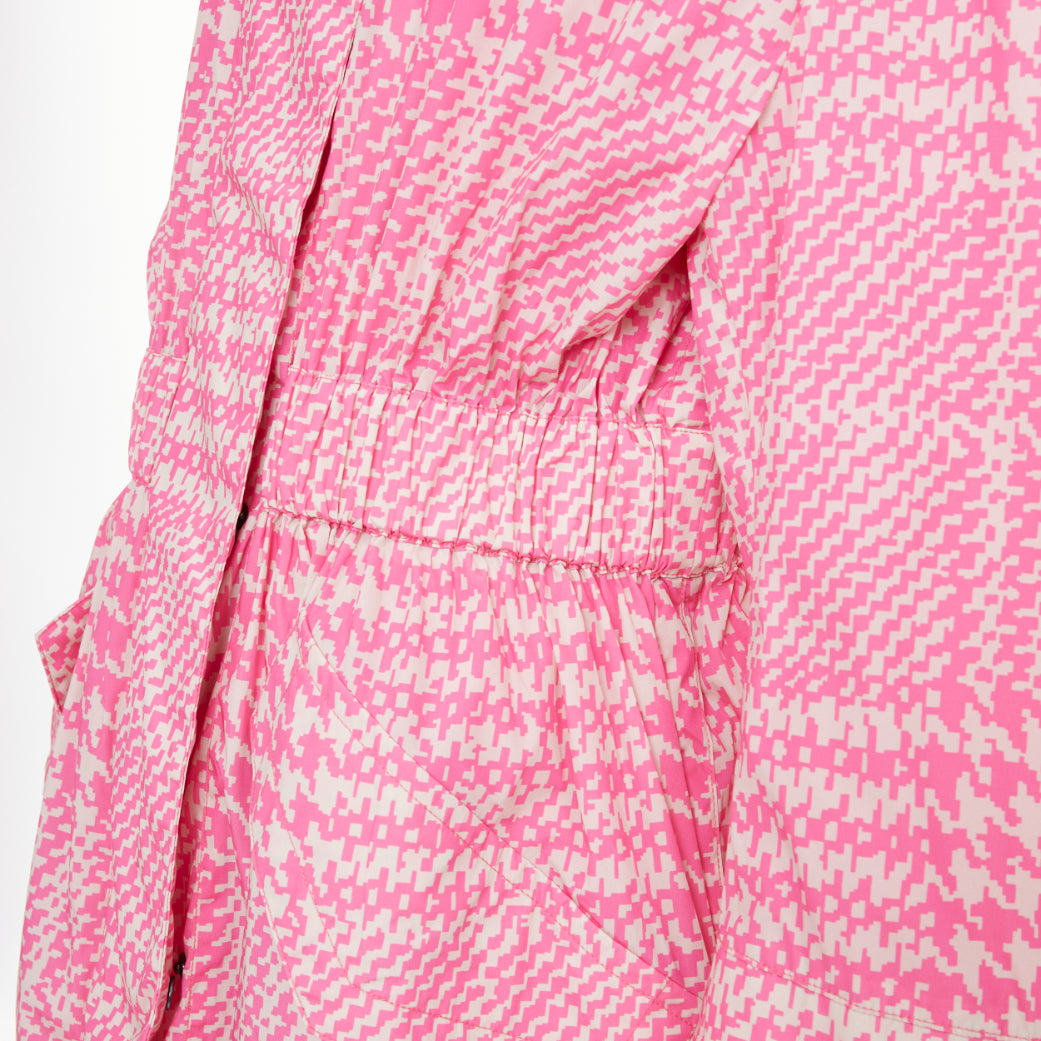 FENDI 2018 Pop Tartan drawstring pleated pink check windbreaker jacket IT46 XL