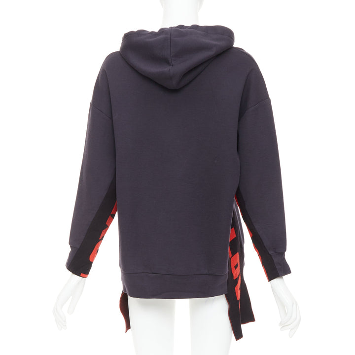 STELLA MCCARTNEY 2017 All is Love trim high low hem drawstring hoodie IT36 XXS