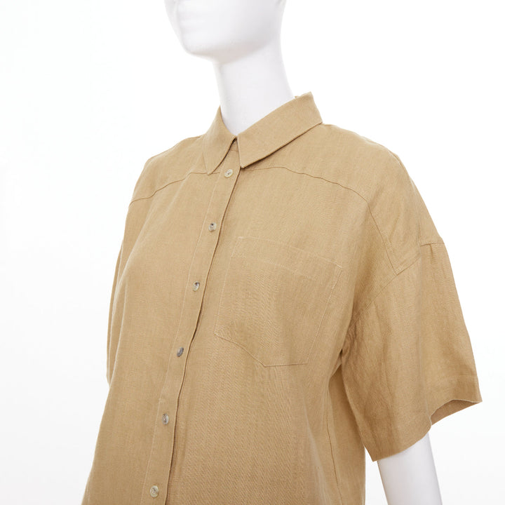 MARA HOFFMAN 2022 sand hemp utility short sleeve shirt midi skirt set XS