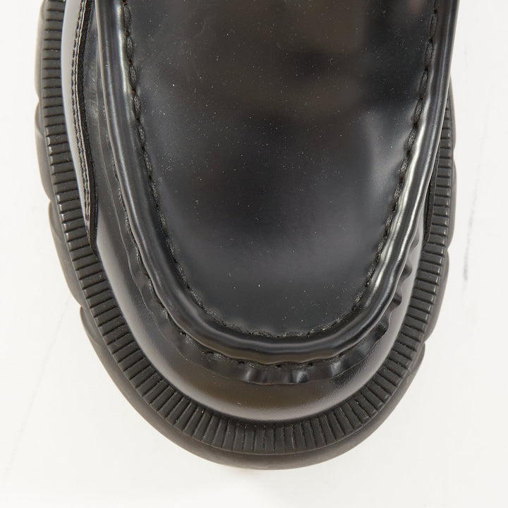 GUCCI Harald black leather chunky signature horsebit lug platform loafers EU37.5