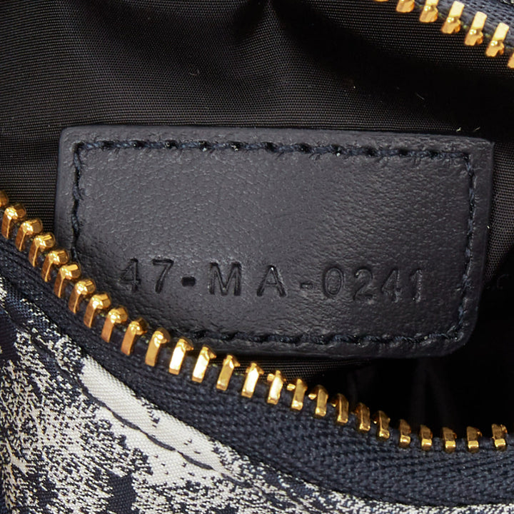 CHRISTIAN DIOR 2021 DiorTravel navy blue white Toile de Jouy technical pouch bag