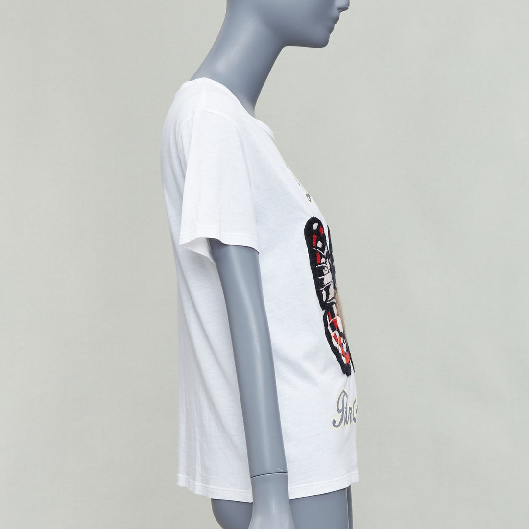 GUCCI L'Aveugle Par Armour white butterfly embroidered tshirt S