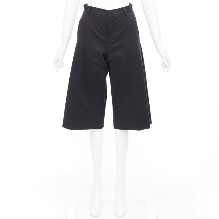 RED VALENTINO black cotton blend high waisted culottes bermuda shorts IT38 XS