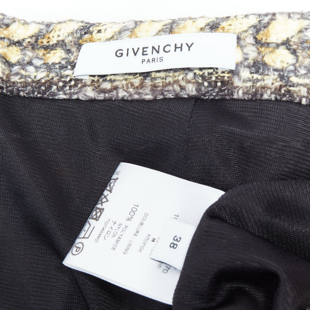 GIVENCHY Riccardo Tisci 2012 Birds of Paradise boucle tweed pencil skirt FR38 M