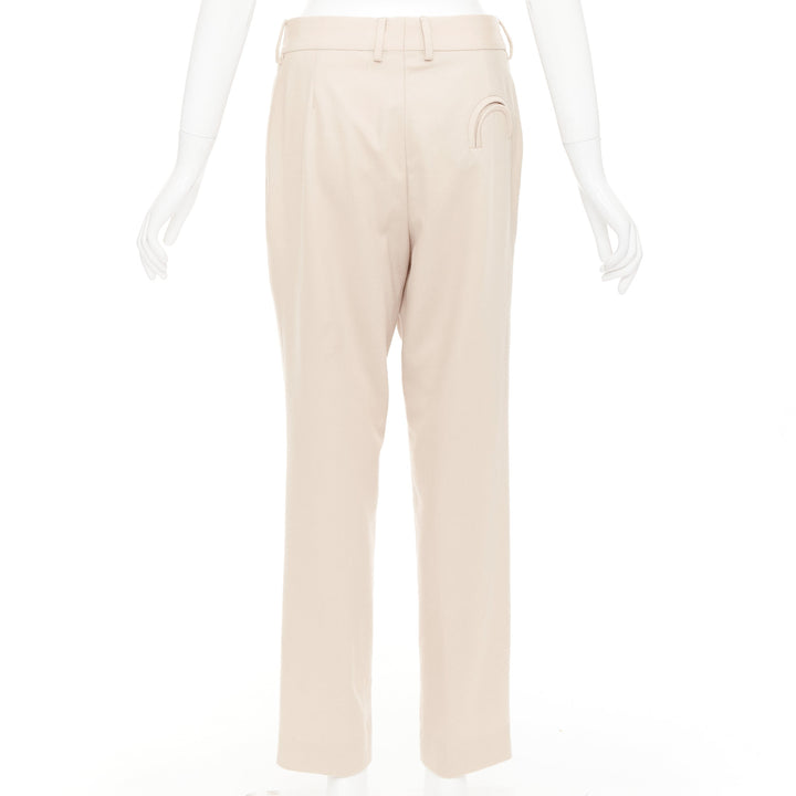 BLAZE MILANO camel virgin wool Signature curved pocket pleat front pants US2 S