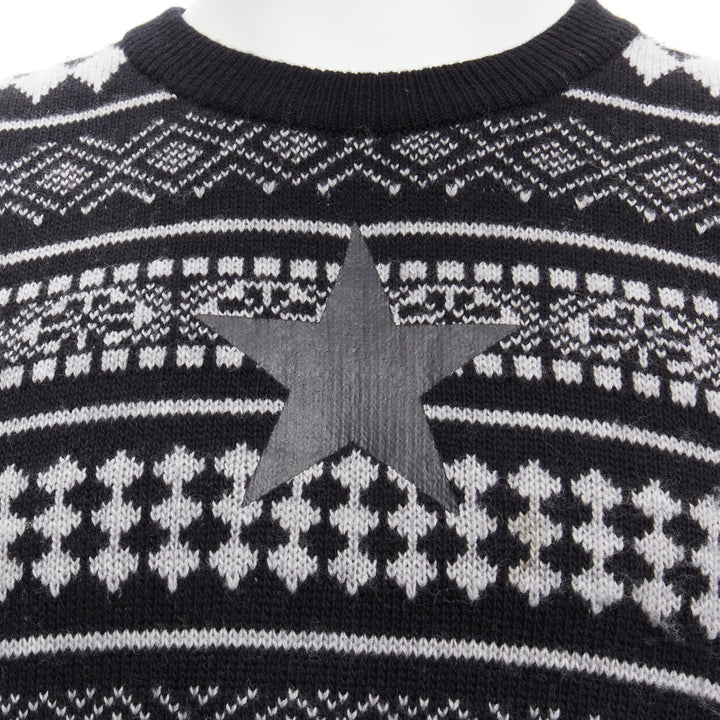 GIVENCHY Riccardo Tisci textured star stripes intarsia pullover sweater M
