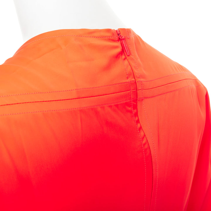 FERRAGAMO Maximilian Davis  Mandarin orange satin kimono gown dress IT38 XS