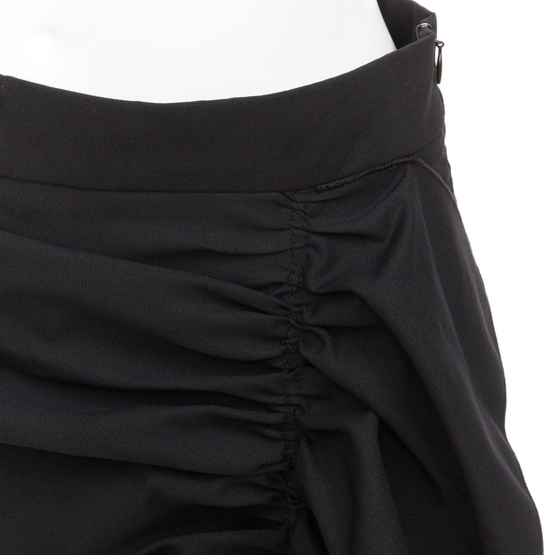 RED VALENTINO 2019 black high waisted side ruffle drape trim mini skorts IT38 XS