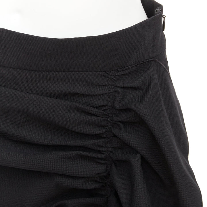 RED VALENTINO 2019 black high waisted side ruffle drape trim mini skorts IT38 XS