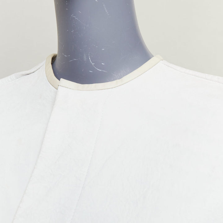 RICK OWENS 2012 Naska off white lambskin contrast trim cape jacket IT40 S