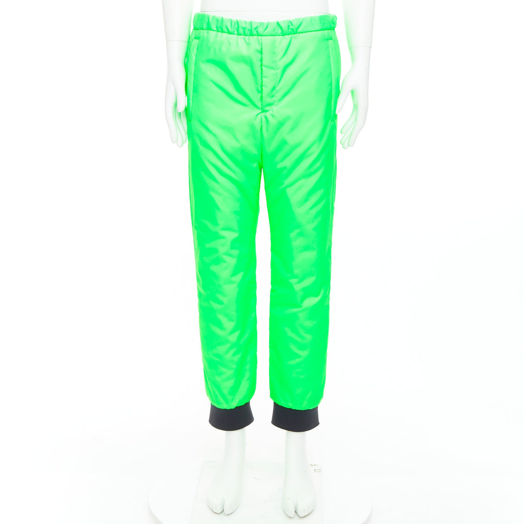 PRADA 2018 Linea Rossa SPG52M Pistachio neon green insulated pants M Asap Rocky