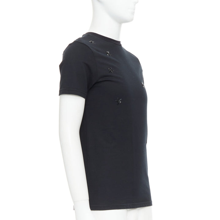 DIOR HOMME black bee sequin embellished crewneck tshirt XS