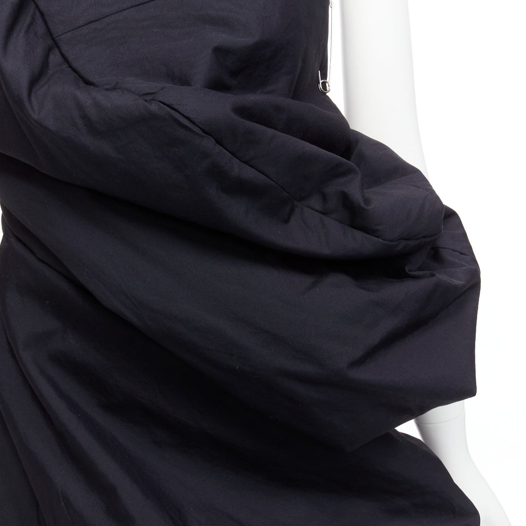 runway COMME DES GARCONS 1997 Lumps Bumps black circle cut asymmetric dress S