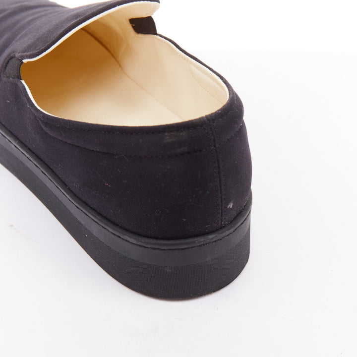 THE ROW Marie H black cotton twill rubber midsole elastic skate sneakers EU37.5