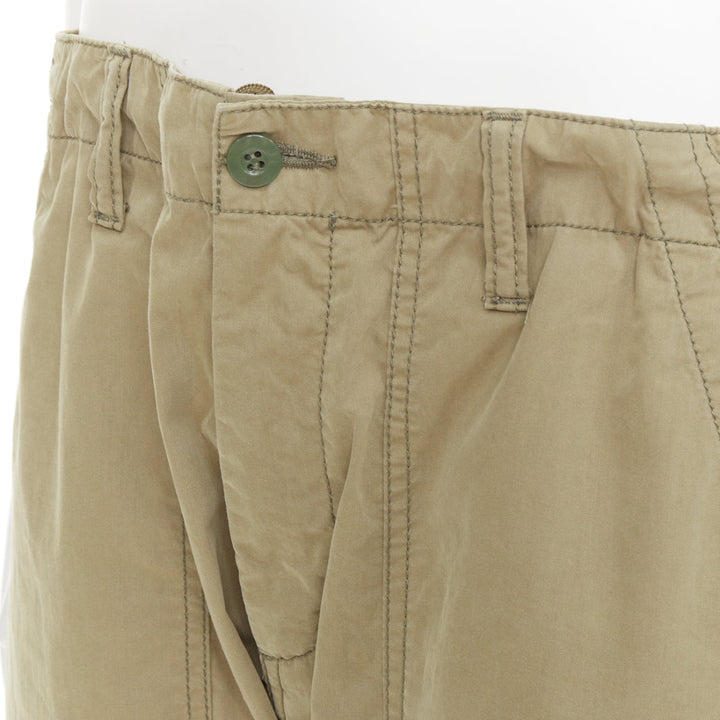 COMME DES GARCONS GANRYU 2016 khaki green cotton tapered baker pants M