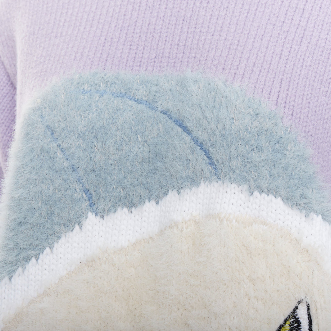 STELLA MCCARTNEY Yoshitomo Nara 2022 lilac Mission Sheep Intarsia wool sweater M