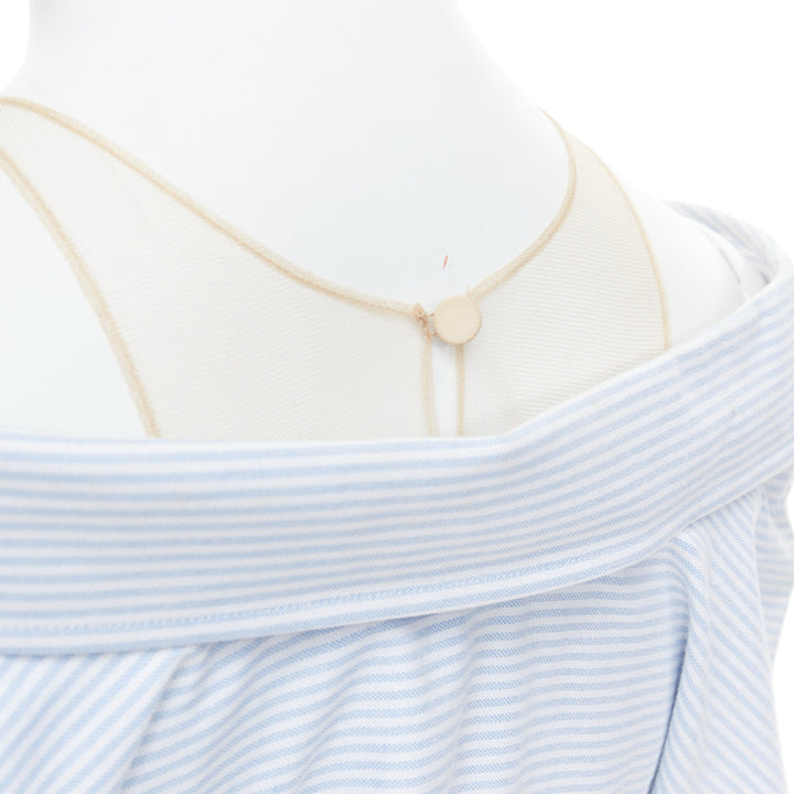 ALEXANDER WANG T blue striped Falling illusion deconstructed shirt XS