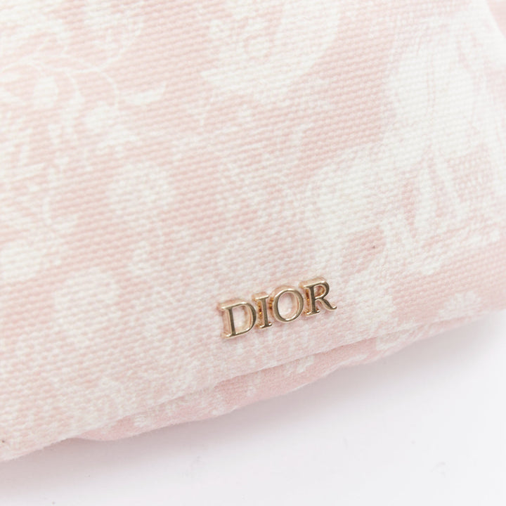 DIOR 2022 pink Toile De Jouy print gold logo canvas belt bag