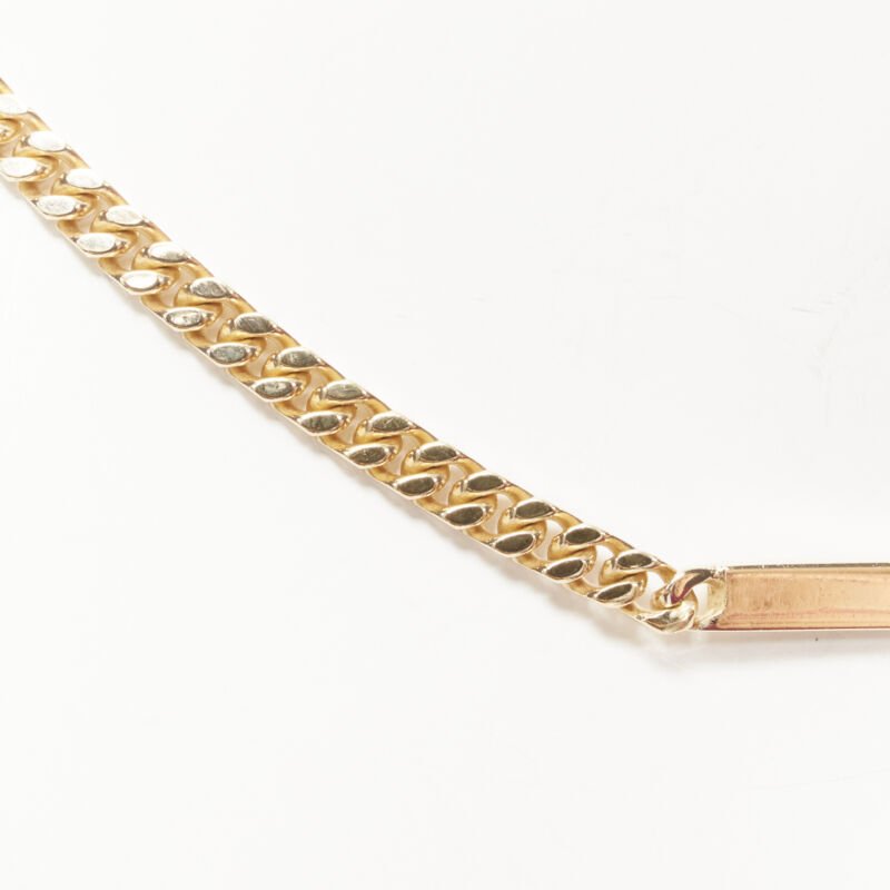 BOTTEGA VENETA gold tone BV ID choker chain necklace