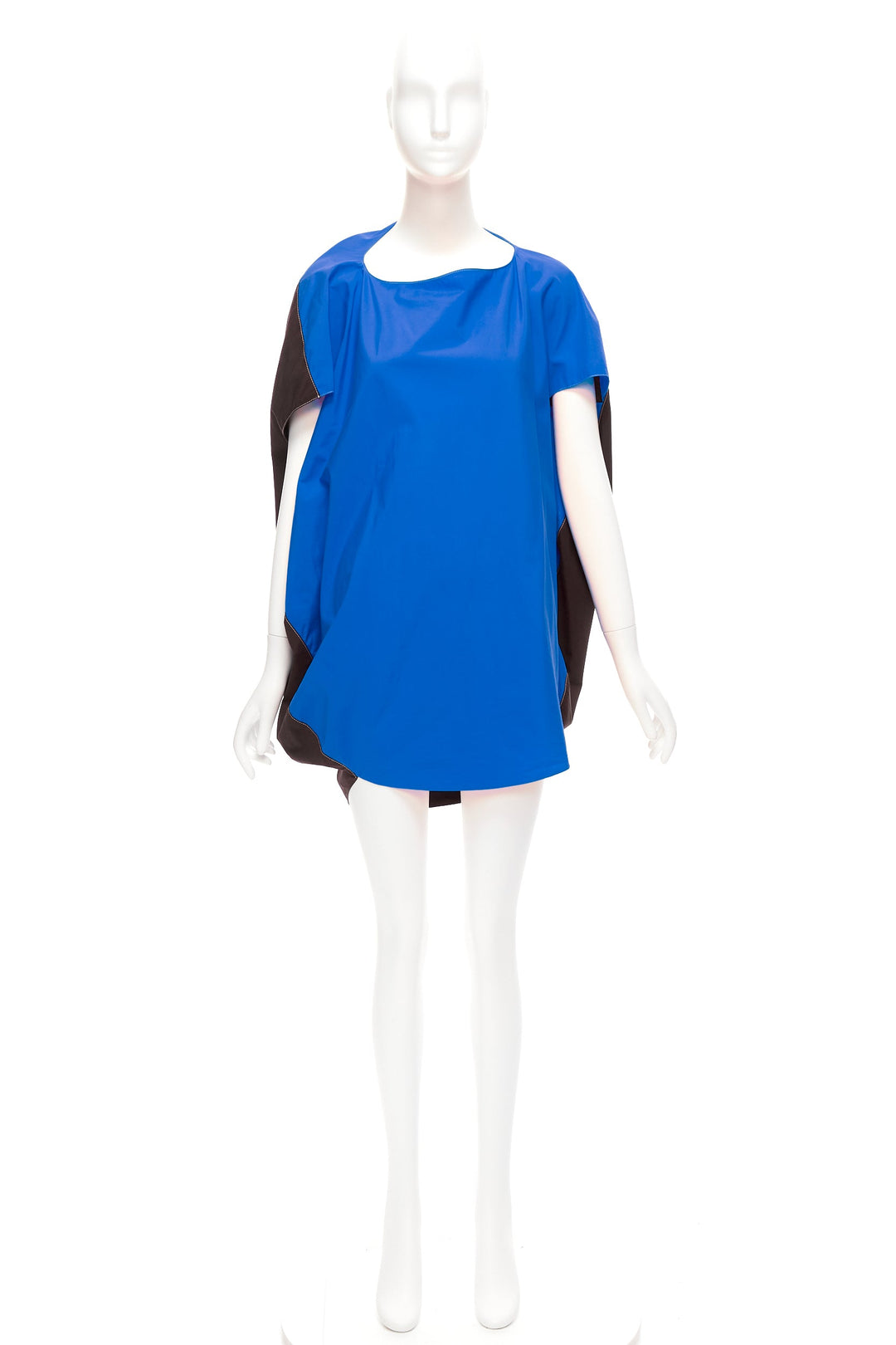 MARNI blue front black back cocoo 3D cut mini dress IT36 XS
