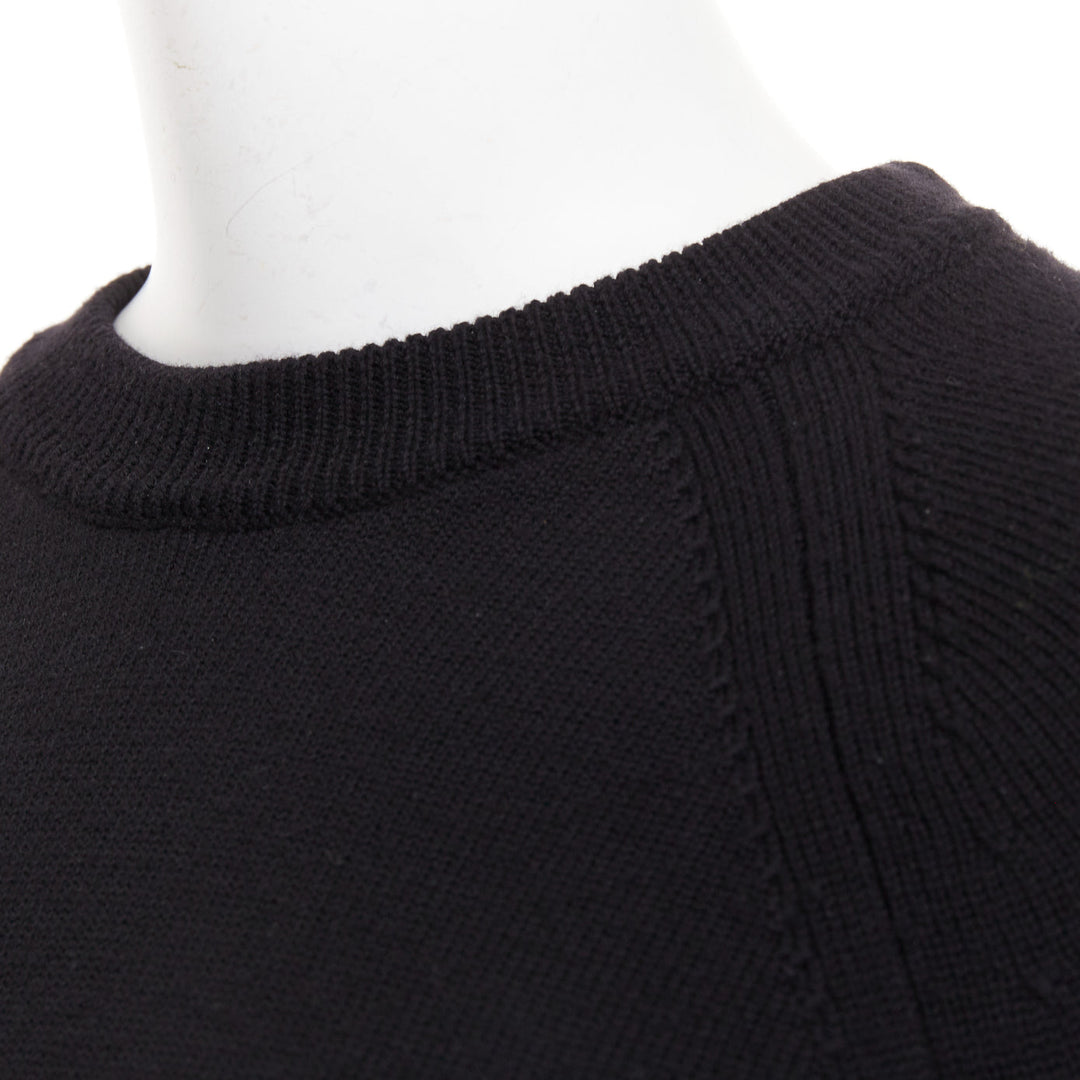 SAINT LAURENT 2016 wool black classic crew neck raglan sleeve pullover sweater S
