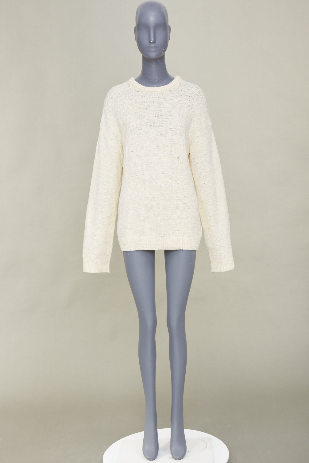 TOTEME 2022 Chenille relaxed drop shoulder cream ivory sweater knitwear XXS