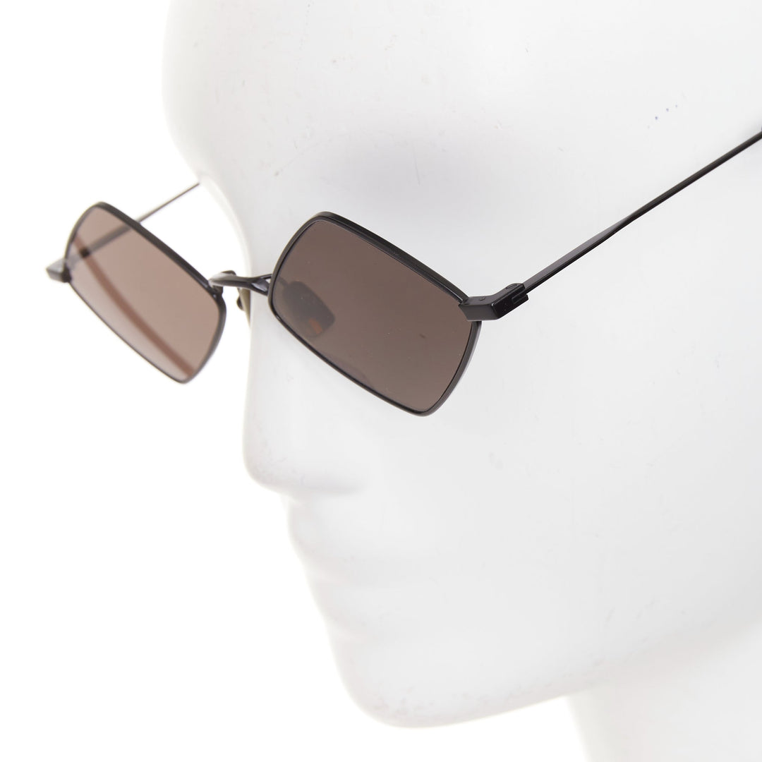 SAINT LAURENT SL302 Lisa black grey metal rhombus diamond shaped sunglasses