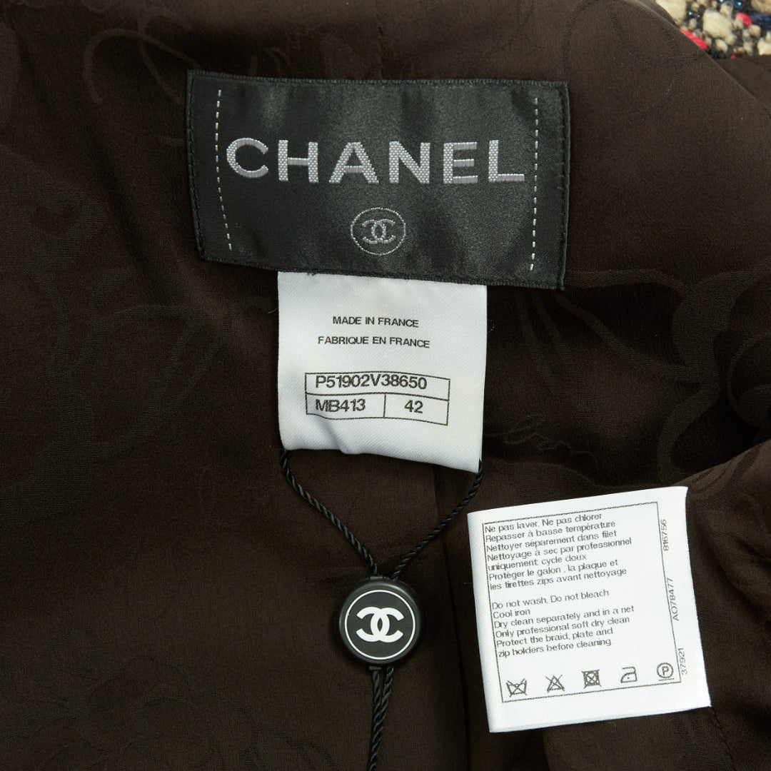 CHANEL 15A Runway Paris-Salzburg  Lesage Tyrolean tweed button jacket FR42 XL