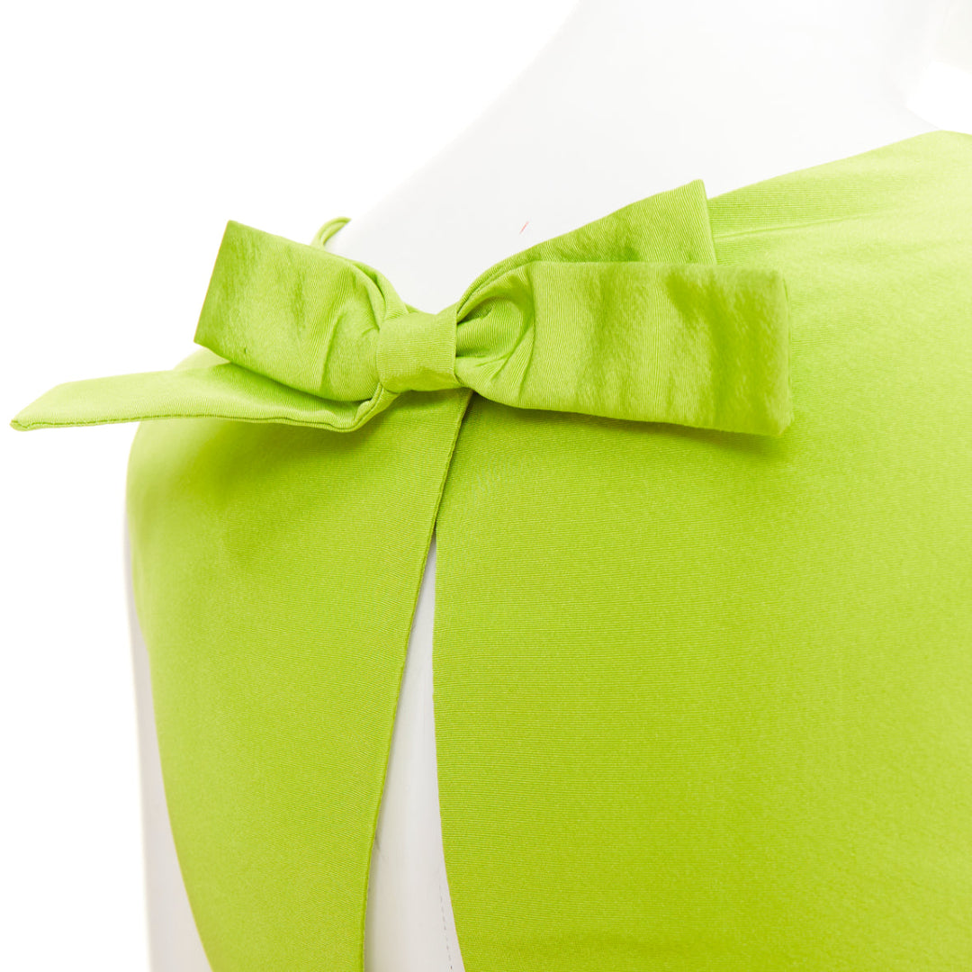 OSCAR DE LA RENTA S15 light green silk organza scalloped eyelet dress US6 M