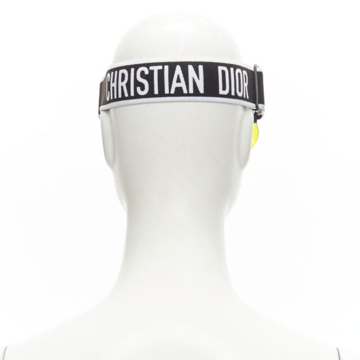 CHRISTIAN DIOR DiorClub1 Signatire yellow visor shield hat