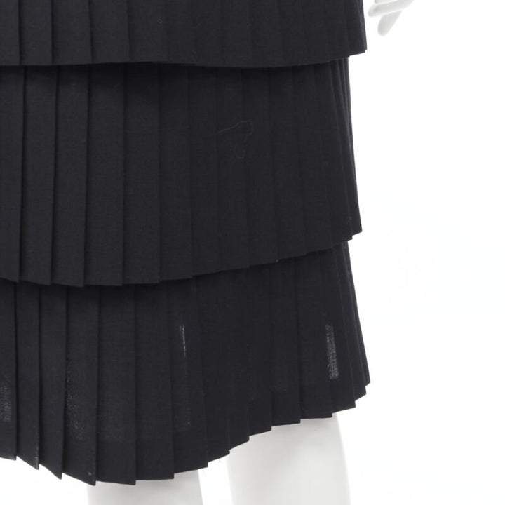 JUNYA WATANABE 1998 black pleated tiered hem pencil skirt S