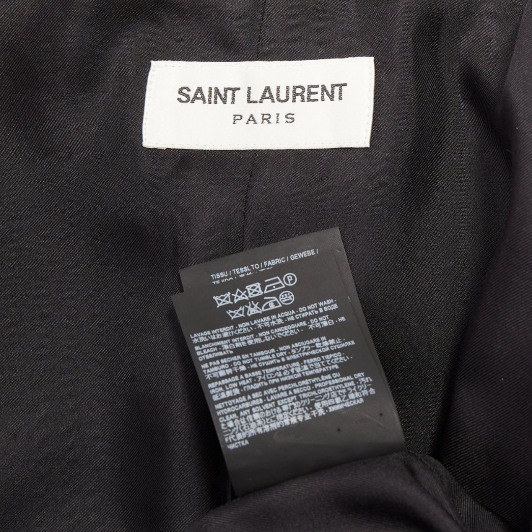 SAINT LAURENT 2017 floral jacquard tapestry gold crop officer jacket FR36 S