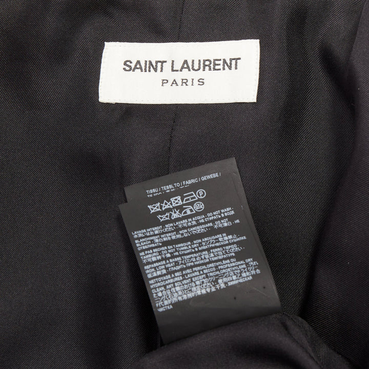 SAINT LAURENT 2017 floral jacquard tapestry gold crop officer jacket FR36 S