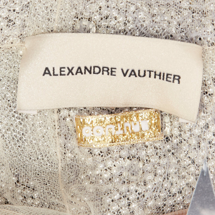 rare ALEXANDRE VAUTHIER COUTURE AW2023 Runway Lesage bead feather pailette dress