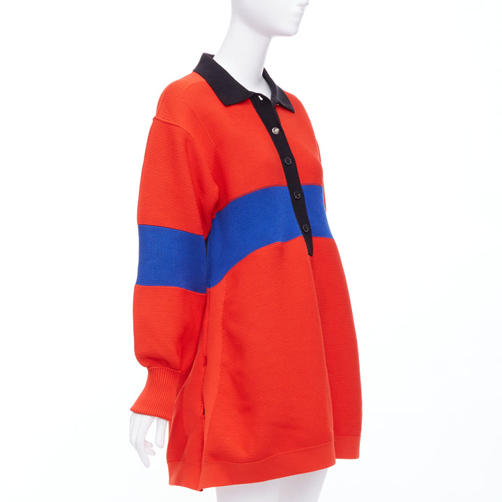 SONIA RYKIEL Forever Saint Germain red blue knitted sweater dress  M