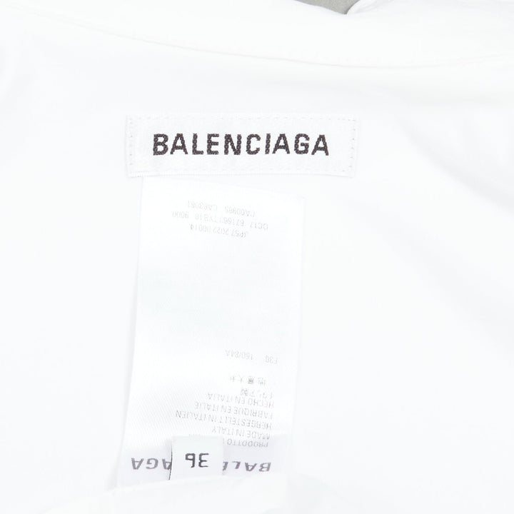 BALENCIAGA 2022 white BB desconstructed kimono sleeve oversized shirt FR36 S