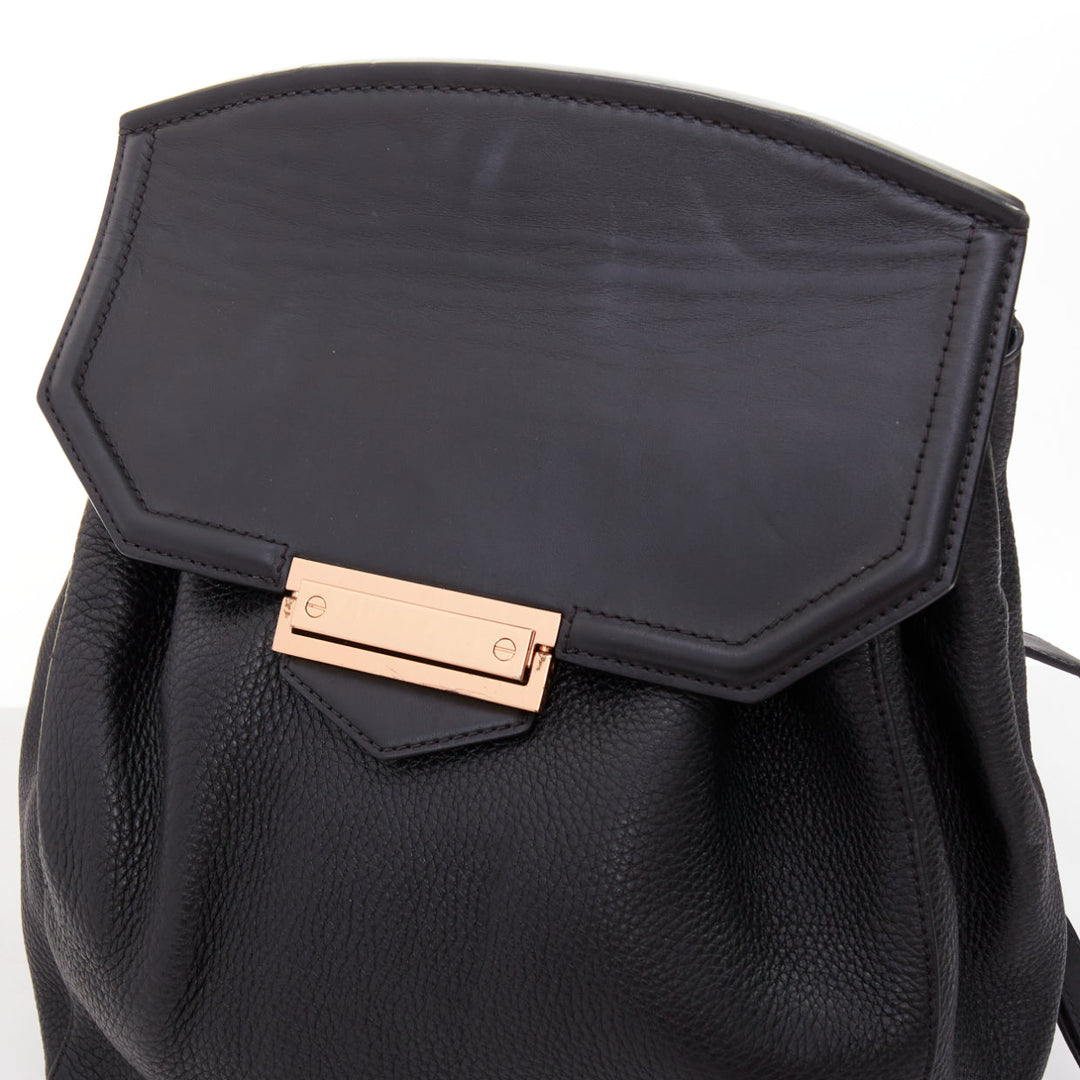 ALEXANDER WANG Prisma Skeletal black rose gold pebbled leather backpack