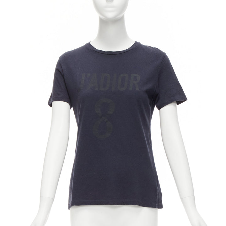 CHRISTIAN DIOR Jadior 8 washed black cotton linen screen print tshirt XS