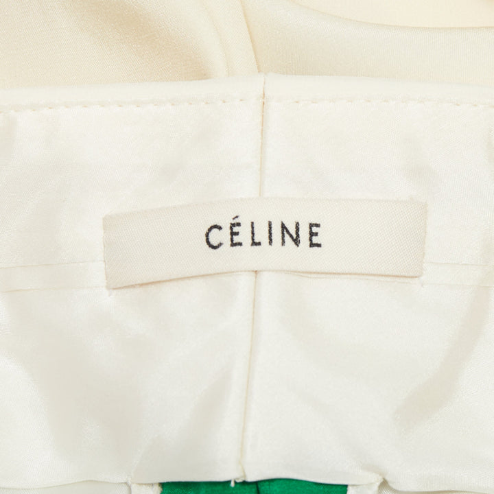 OLD CELINE Phoebe rainbow side trim silk high waist wide leg pants FR34 XS