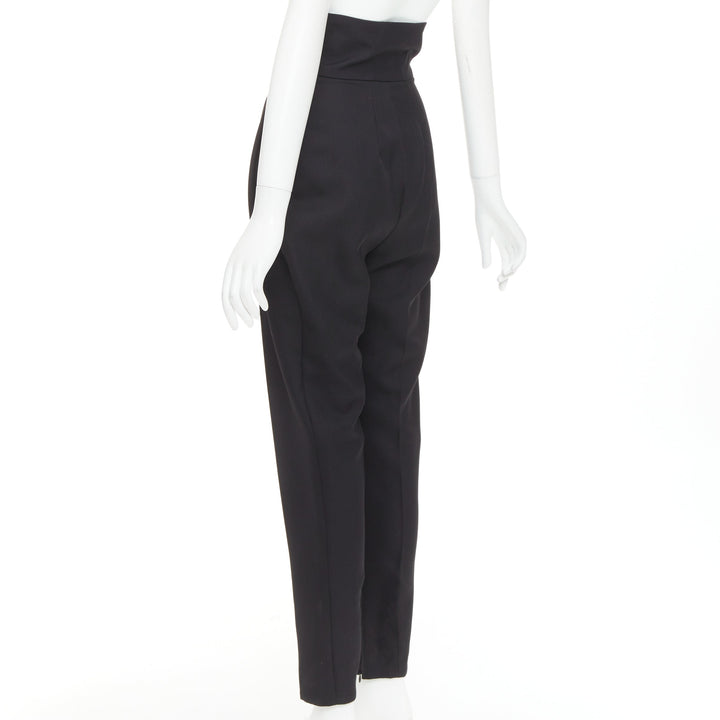 ALEXANDRE VAUTHIER COUTURE black crepe high waisted waistband harem pants