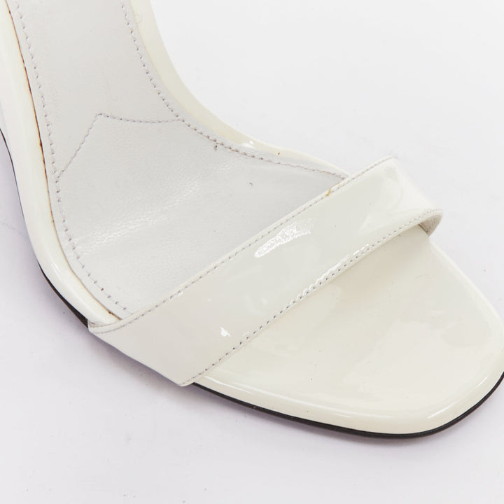 rare PRADA 2018 Flame Wedge white neon green patent Fire heel sandal EU37