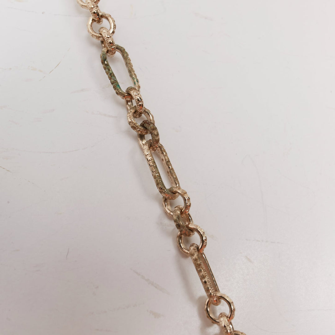 CHANEL B16C gold tone ivory pearl octagonal CC Camellia medallion chain necklace