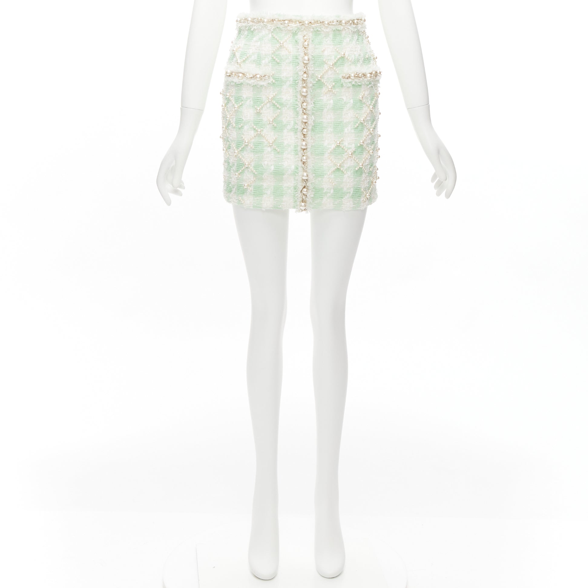 ミニスカート BALMAIN 2 PKTS LIGHT TWEED SHORT SKIRT (FF1LB015KI74 0PA) Balmain Tweed Mini Skirt - Black – Blush Lux