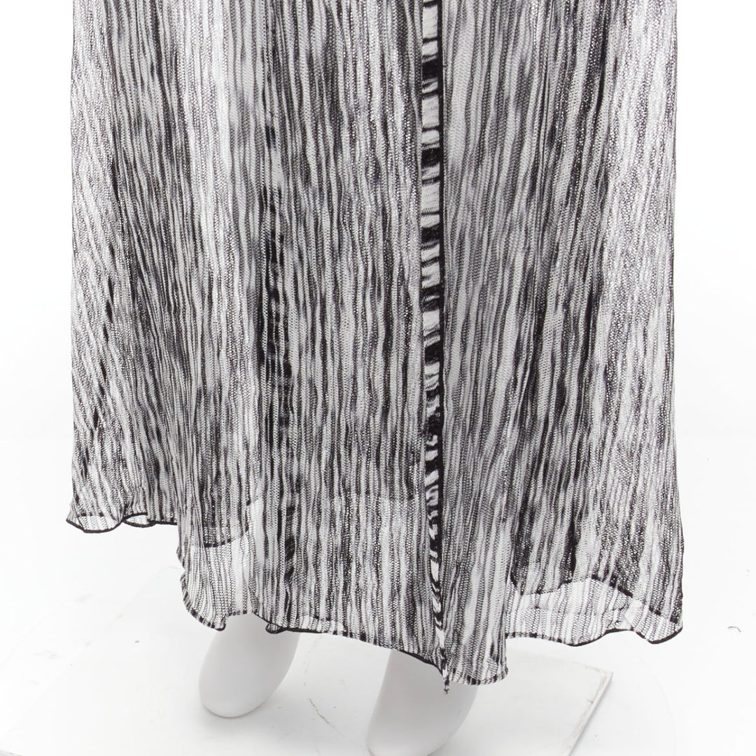 MISSONI Mare black white melange knit elastic wrap sarong skirt IT38 XS