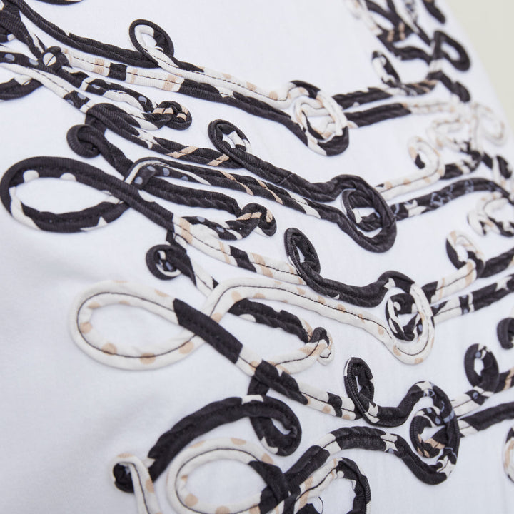 HERMES Mors et Gourmettes Equstrian silk applique cotton tshirt dress FR36 S