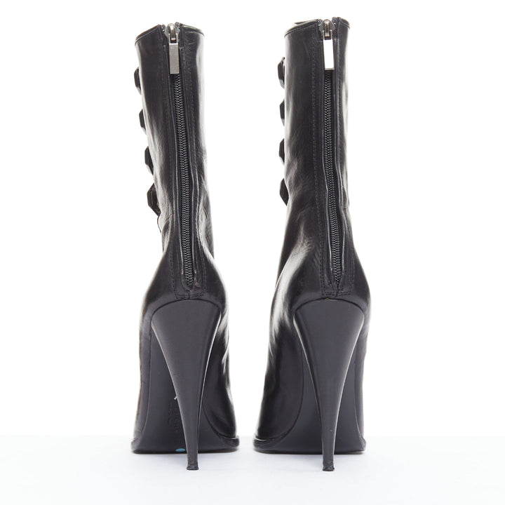 GIVENCHY Runway black corset laced up gladiator ankle boots EU40