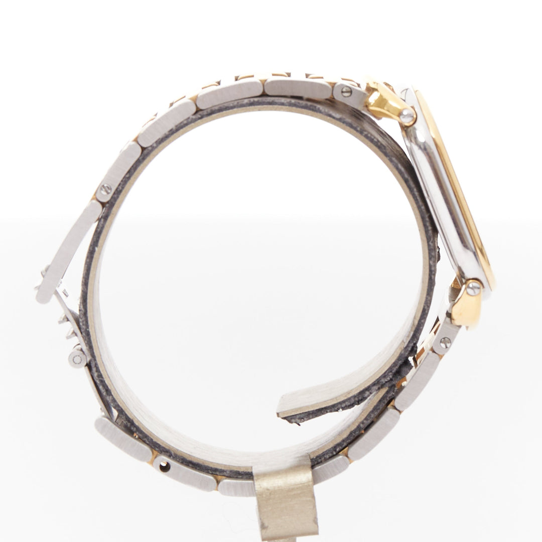 HERMES Rallye two-tone stainless steel gold plated saddle oval quartz watch