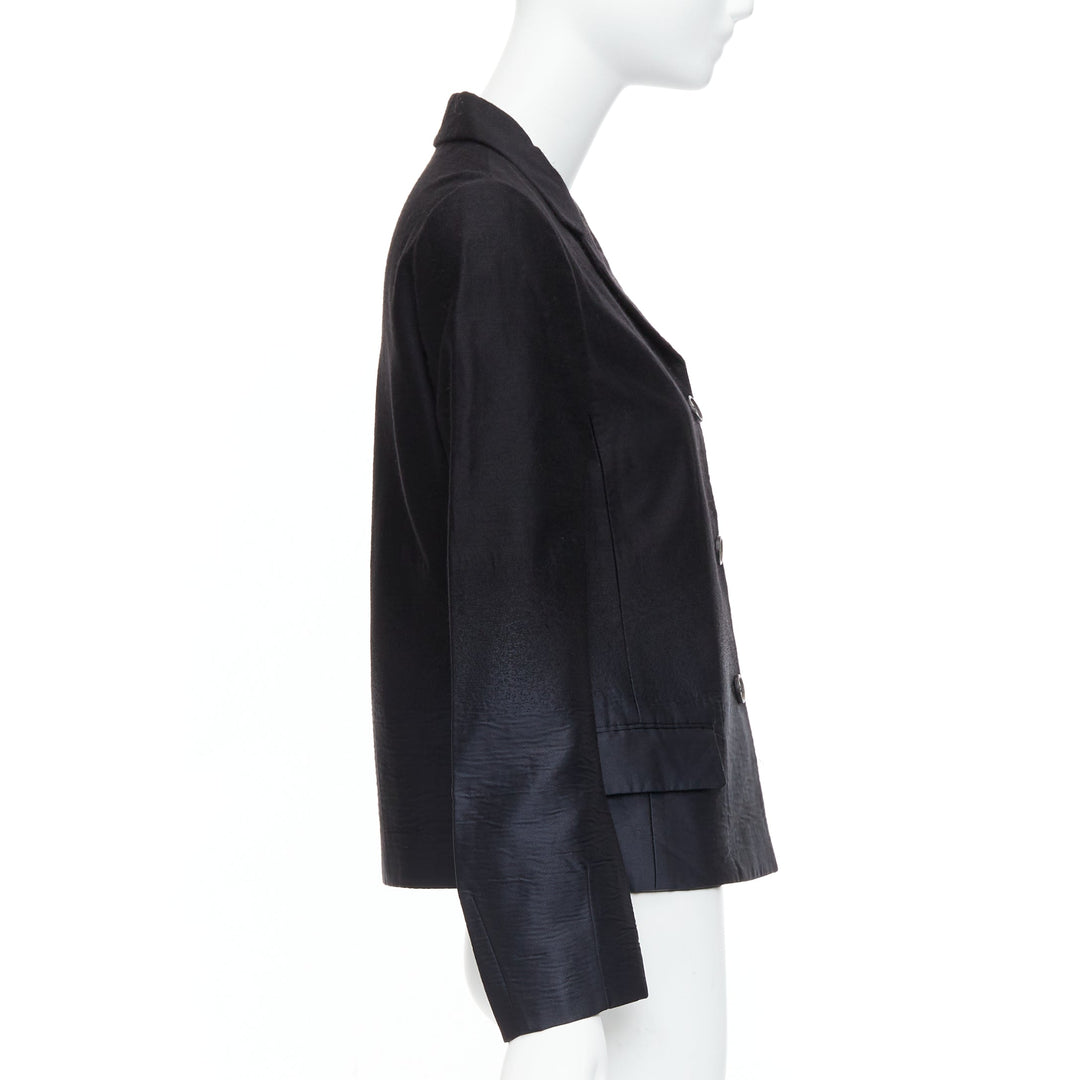 PRADA 2007 Vintage black wool degrade fabric blazer jacket IT38 XS